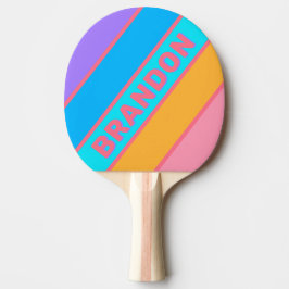 80er Neon Sunrise kühl gestrichen mit Namen Tischtennis Schläger