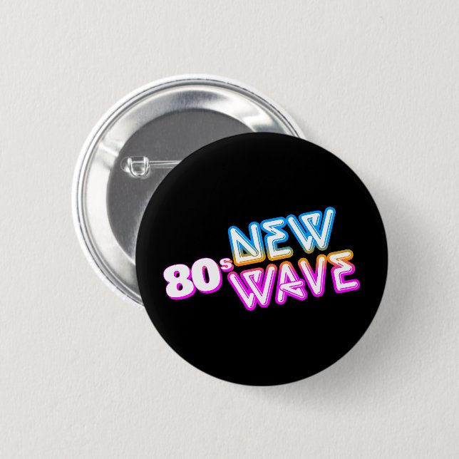 80er New Wave Pinback Button (Vorne & Hinten)