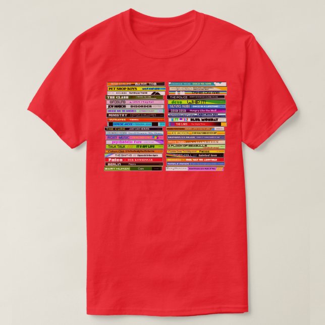 80er New Wave Single Retro CD Collection T-Shirt (Design vorne)