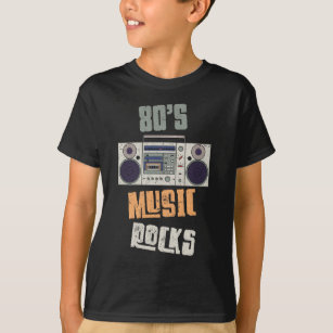 80er Old Rock Music Party Vintag Cassette Radio T-Shirt
