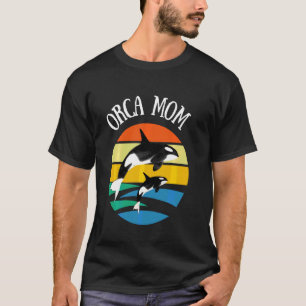 80er Orca Mama Retro Vintag Sunset Long Sleeve T-Shirt