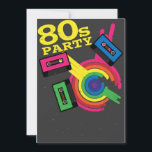 80er Party Einladung<br><div class="desc">80er Party - Retro-Audiokassette auf schwarzem Hintergrund</div>