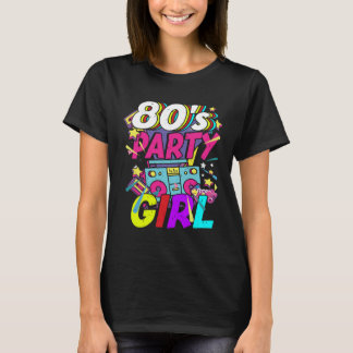 80er-Party-Girl Retro-Kostüm-Outfit 80er T-Shirt