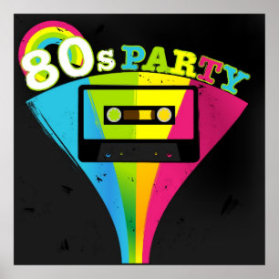 80er Party Hintergrund Poster