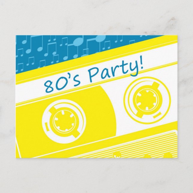 80er Party Postkarte (Vorderseite)
