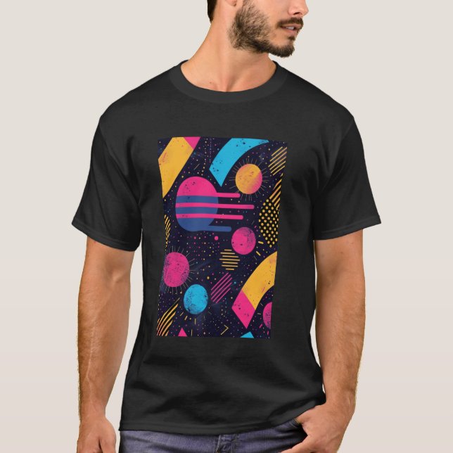80er Pattern Art Synthwave 1 T-Shirt (Vorderseite)