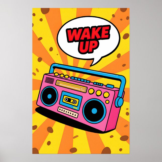80er-Pink-Kassette Pop-Art Poster (Vorne)