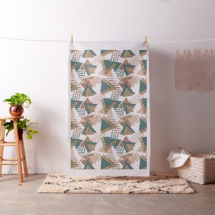 80er Retro Abstrakt 70er Green und Gold Palette Stoff