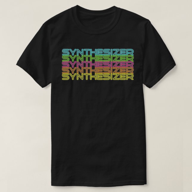 80er Retro Analog Synth Synthwave Modular Synthesi T-Shirt (Design vorne)