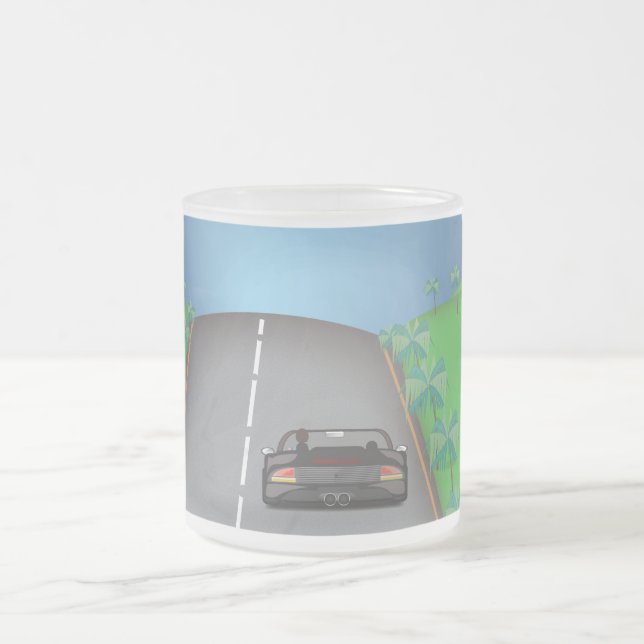 80er Retro Arcade Race Mattglastasse (Mittel)