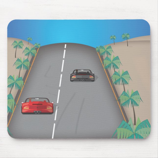 80er Retro Arcade Race Mousepad (Vorne)