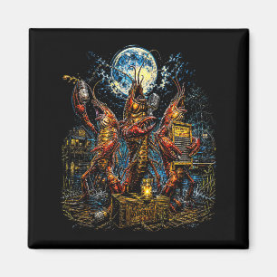 80er Retro Crawfish Band Moon Cajun Meeresfrüchte Magnet