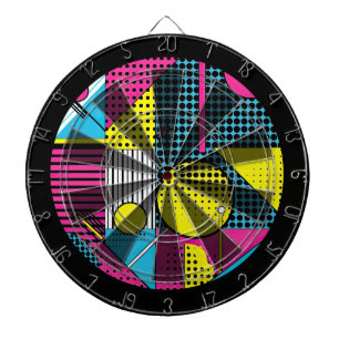 80er Retro Farbtextur  Dartscheibe
