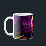 80er retro futuristischen Science-Fiction Hintergr Kaffeetasse<br><div class="desc">80er retro futuristischen Sci-fi Hintergrund mit Motorrad pov. Reiten in Retrowave VJ Videolandschaft, Neonleuchten und Low Poly Gitter. Stilisierter Biker Vintage Vaporwave 3D Animation Hintergrund. 4K Motorrad, Retrowelle, 80er, Bike, Cyberpunk, Neon, Pov, 1980s, 3d-Abbildung, 80, 90s, abstrakt, Hintergrund, Biker, Design, Digital, Disco, First Person, Future, futuristisch, Vintag, Retro, Illustration, ...</div>