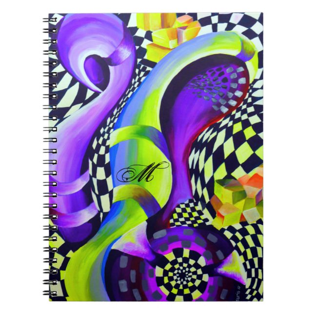 80er-Retro-geometrisches Muster Notizblock (Vorderseite)