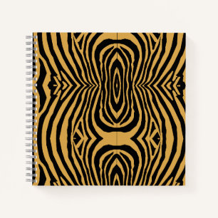 80er RETRO GOLD & BLACK TIERDRUCKPATTER Notizbuch