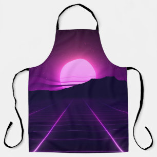 80er Retro Hintergrundbild mit 3D-Elementen Schürze
