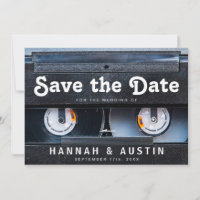 80er Retro-Kassette 1980er Hochzeit Save the Date
