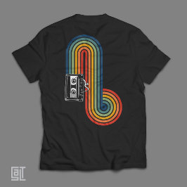 80er Retro-Kassette Regenbogenwelle – Vintage-Mix T-Shirt
