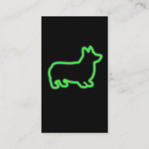 80er Retro-Neon-Corgi-Hunde-Geschenkidee Visitenkarte