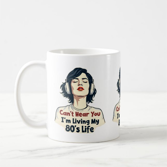 80er Retro Nostalgic Music Lover Throwback Design Kaffeetasse (Links)