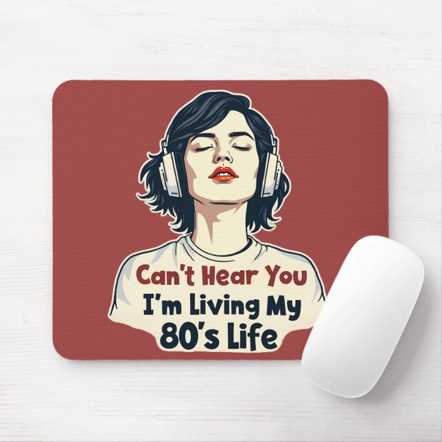 80er Retro Nostalgic Music Lover Throwback Design Mousepad (Mit Mouse)