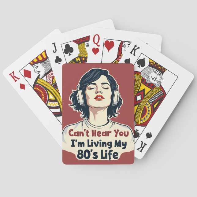 80er Retro Nostalgic Music Lover Throwback Design Spielkarten (Rückseite)