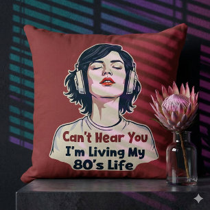 80er Retro Nostalgischer Musikliebhaber Throwback- Kissen