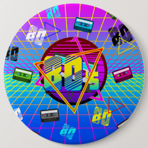 80er RETRO OLD SCHOOL KASSETTENBAND Button