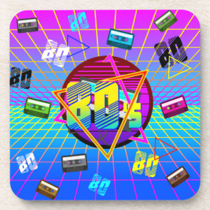 80er RETRO OLD SCHOOL KASSETTENBAND    Getränkeuntersetzer