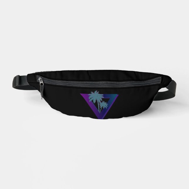 80er RETRO PALM TREES TRIANGLE FANNY PACK Bauchtasche (Vorderseite)