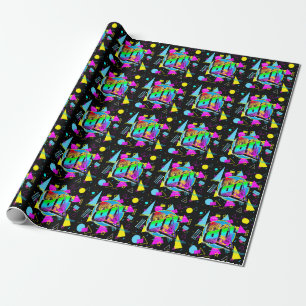80ER RETRO VINTAGE OLD SCHOOL STIL GESCHENKPAPIER