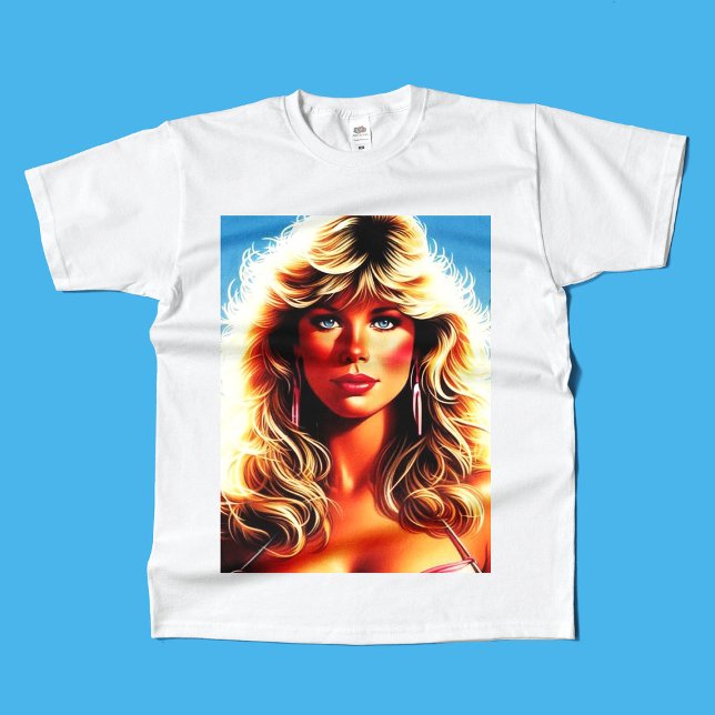 80er Retrowave Blonde Girl T-Shirt (Von Creator hochgeladen)