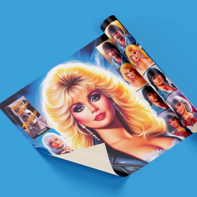 80er Retrowave Frau Geschenkpapier (Von Creator hochgeladen)