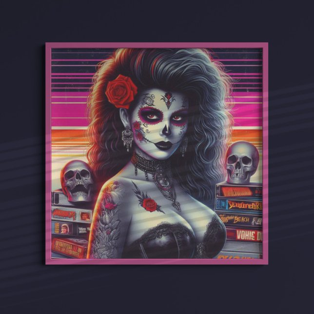 80er Retrowave Goth Girl Poster (Von Creator hochgeladen)