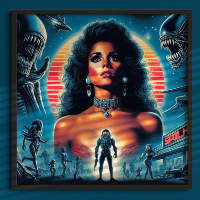 80er Retrowave Sci-fi-Frau Poster (Von Creator hochgeladen)