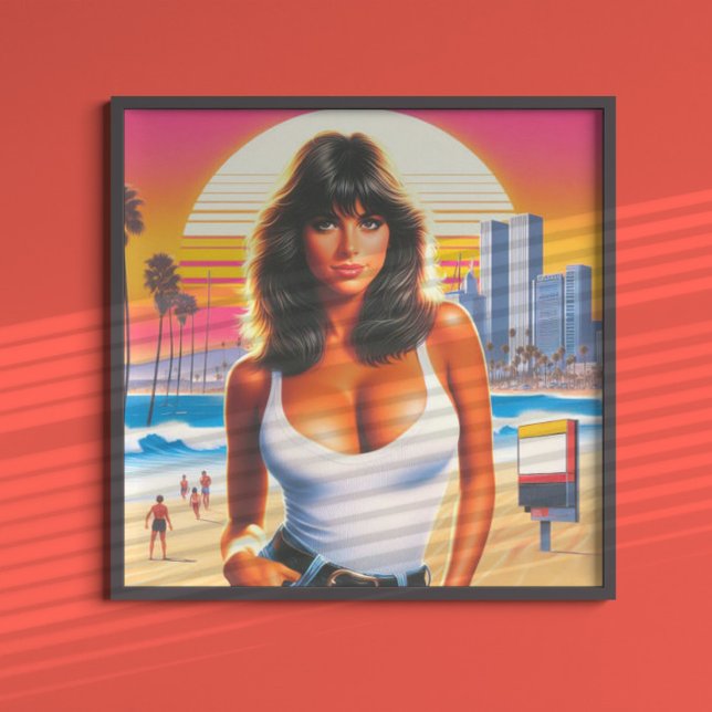 80er Retrowave Summer Girl Poster (Von Creator hochgeladen)