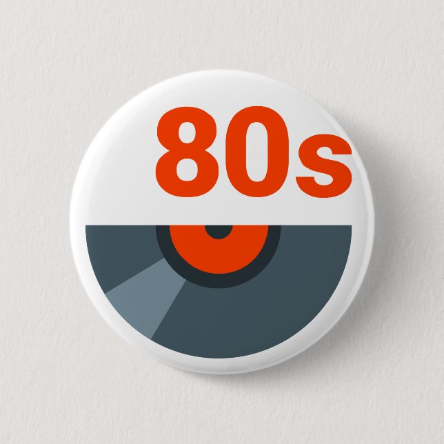 80er Rock 1980er-Jahre - Musikgeschichte Button (Vorderseite)
