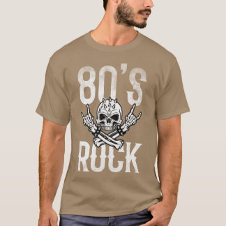 80er Rock And Roll abgenutzte Musik-Gitarrenband-F T-Shirt