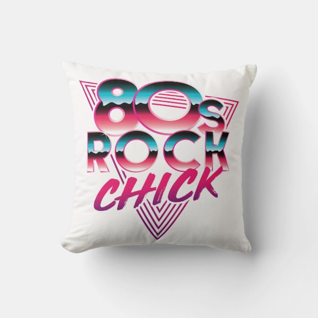 80er Rock Chick 1980er Music Lover Kissen (Vorderseite)