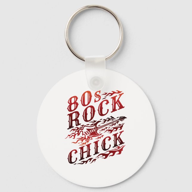 80er Rock Chick Aighties Music Schlüsselanhänger (Vorderseite)