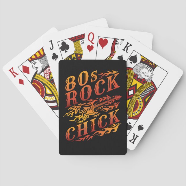 80er Rock Chick Music Lover Women Spielkarten (Rückseite)