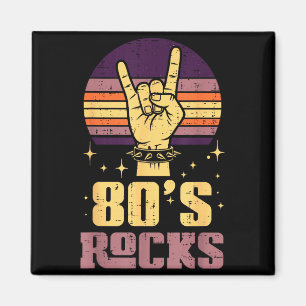 80er Rock Rocker Hand Retro Punk Metal Musik Männe Magnet