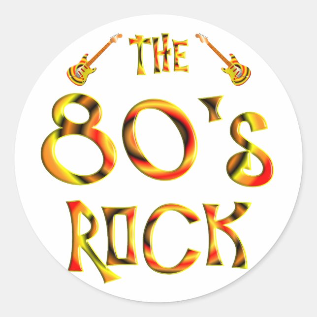80er Rock Runder Aufkleber (Vorderseite)