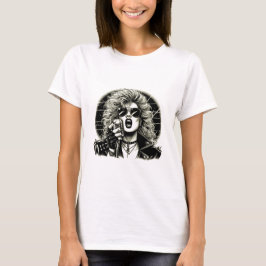 80er Rocker chick Sängerin Tinte Illustration T-Shirt