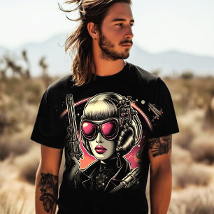 80er Sci-Fi Frau T-Shirt