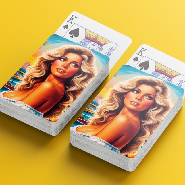 80er Sommerfrau Spielkarten (Von Creator hochgeladen)