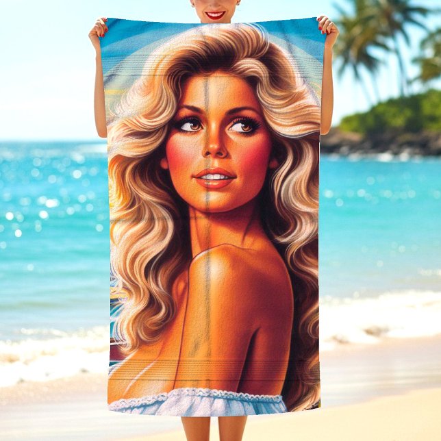 80er-Sommerfrau Strandtuch (Von Creator hochgeladen)