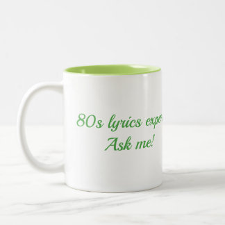 80er Songtexte Musik Quiz Liebhaber Nostalgie Zweifarbige Tasse