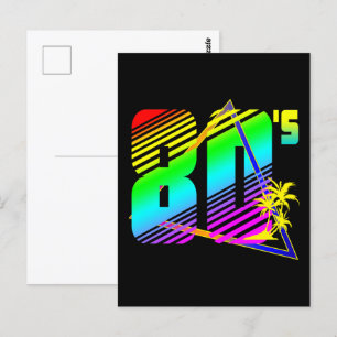 80er Sonnenuntergang Palmen  Postkarte